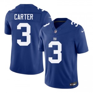 NY Giants Abdul Carter #3 Men Moisture Wicking Football Stitch Jersey - Royal Edition 35221506
