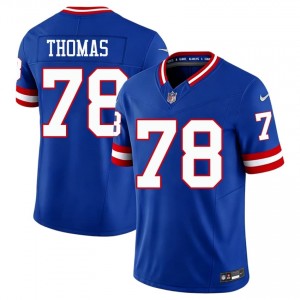Andrew Thomas New York Giants #78 Men Durable Football Stitched Throwback Jersey - Royal Edition 84134090