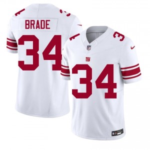 Beau Brade New York Giants #34 Men Gameday Football Embroidery Jersey - White Edition 37697217