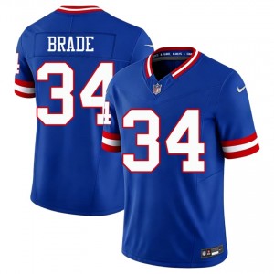 Beau Brade NYG #34 Men Limited Football Sewn Throwback Jersey - Royal Edition 23765200