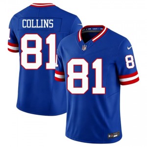 Beaux Collins NY Giants #81 Men Classic Football Stitched Throwback Jersey - Royal Edition 93870916