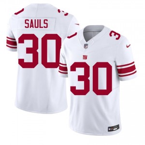 Ben Sauls NY Giants #30 Men Durable Football Stitch Jersey - White Edition 82604236