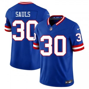 Ben Sauls Giants #30 Men Player Football Stitch Throwback Jersey - Royal Edition 11258583