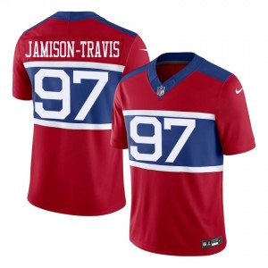 NY Giants Bobby Jamison-Travis #97 Men Moisture Wicking Football Stitch Jersey - Red Edition 38239086