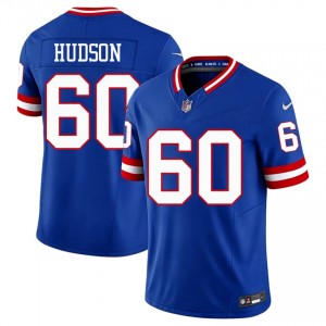 Bryan Hudson NY Giants #60 Men Authentic Football Stitched Throwback Jersey - Royal Edition 47533604