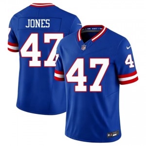 Cam Jones New York Giants #47 Men Moisture Wicking Football Stitched Throwback Jersey - Royal Edition 26920458