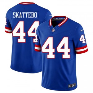 Cam Skattebo NY Giants #44 Men Original Football Stitch Throwback Jersey - Royal Edition 78570607