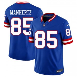 Chris Manhertz New York Giants #85 Men Essential Football Stitched Throwback Jersey - Royal Edition 89143519