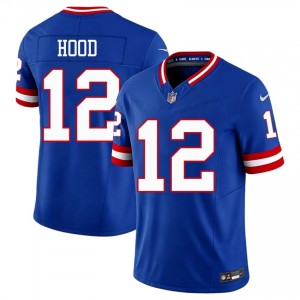 Colton Hood New York Giants #12 Men Elite Thread Football Embroidery Throwback Jersey - Royal Edition 69182637