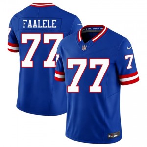 Daniel Faalele NY Giants #77 Men Iconic Football Stitched Throwback Jersey - Royal Edition 39834607