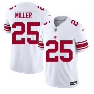 Dante Miller New York Giants #25 Men Premium Football Embroidery Jersey - White Edition 43234407