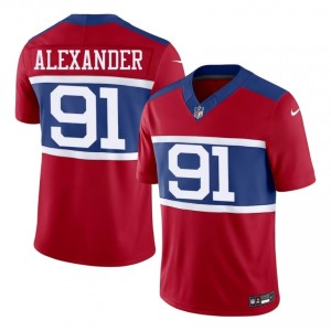 NY Giants Darius Alexander #91 Men Licensed Football Stitched Jersey - Red Edition 72756214