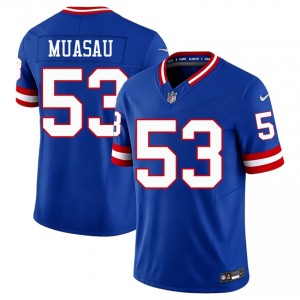 Darius Muasau NY Giants #53 Men Player Football Stitch Throwback Jersey - Royal Edition 45791386