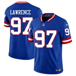 Dexter Lawrence NY Giants #97 Men Player Football Stitched Throwback Jersey - Royal Edition 81890080
