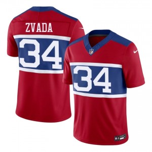 NY Giants Dominic Zvada #34 Men Player Football Stitch Jersey - Red Edition 18858299