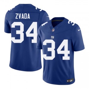 Giants Dominic Zvada #34 Men Premium Football Stitch Jersey - Royal Edition 40478011