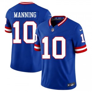 Eli Manning New York Giants #10 Men Moisture Wicking Football Embroidery Throwback Jersey - Royal Edition 43431467