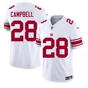 Elijah Campbell NYG #28 Men Moisture Wicking Football Sewn Jersey - White Edition 88163507