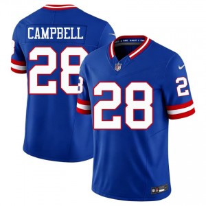 Elijah Campbell NY Giants #28 Men Essential Football Stitch Throwback Jersey - Royal Edition 32846385