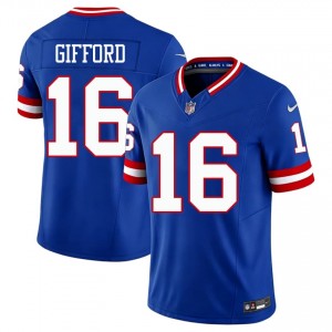 Frank Gifford New York Giants #16 Men Premium Football Stitched Throwback Jersey - Royal Edition 92465918
