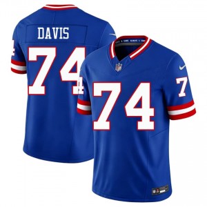 J.C. Davis Big Blue #74 Men Elite Thread Football Embroidery Throwback Jersey - Royal Edition 44357353