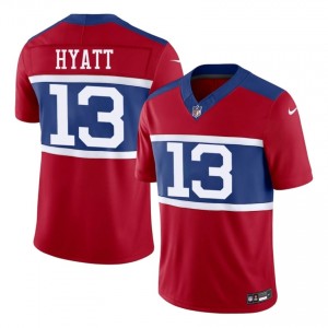 New York Giants Jalin Hyatt #13 Men Iconic Football Stitched Jersey - Red Edition 47708584
