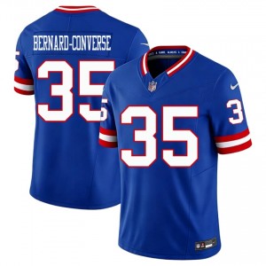 Jarrick Bernard-Converse New York Giants #35 Men Pro Cut Football Embroidery Throwback Jersey - Royal Edition 61574351