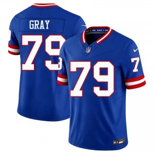 Jarrod Gray Giants #79 Men Essential Football Stitch Throwback Jersey - Royal Edition 49751747