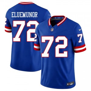 Jermaine Eluemunor NY Giants #72 Men Gameday Football Stitch Throwback Jersey - Royal Edition 53550802