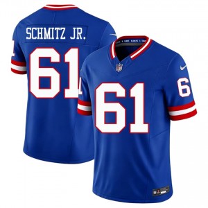 John Michael Schmitz Jr. Big Blue #61 Men Moisture Wicking Football Embroidery Throwback Jersey - Royal Edition 23516868
