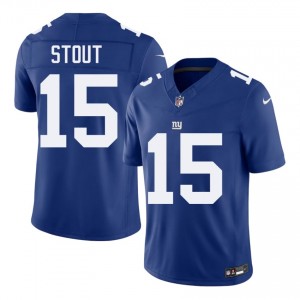 Giants Jordan Stout #15 Men Player Football Stitch Jersey - Royal Edition 79749115