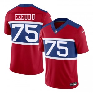 NYG Joshua Ezeudu #75 Men Moisture Wicking Football Sewn Jersey - Red Edition 98385670