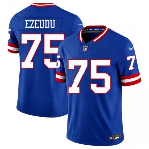 Joshua Ezeudu New York Giants #75 Men Player Football Embroidery Throwback Jersey - Royal Edition 70794852