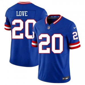 Julian Love NYG #20 Men Moisture Wicking Football Sewn Throwback Jersey - Royal Edition 87248284
