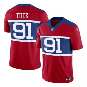 New York Giants Justin Tuck #91 Men Licensed Football Stitched Jersey - Red Edition 91896706