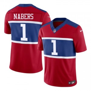 Big Blue Malik Nabers #1 Men Original Football Embroidery Jersey - Red Edition 85526635