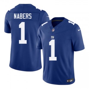 New York Giants Malik Nabers #1 Men Classic Football Embroidery Jersey - Royal Edition 35863722