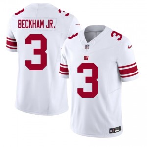 Odell Beckham Jr. NYG #3 Men Exclusive Football Sewn Jersey - White Edition 55061796
