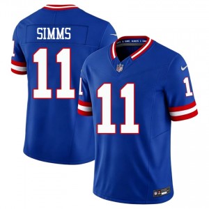 Phil Simms NYG #11 Men Professional Football Sewn Throwback Jersey - Royal Edition 43692934