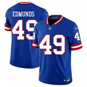 Tremaine Edmunds New York Giants #49 Men Authentic Football Stitched Throwback Jersey - Royal Edition 76376208