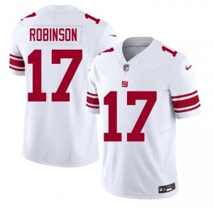 Wan'Dale Robinson Giants #17 Men Premium Football Stitch Jersey - White Edition 23231849