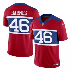 New York Giants Zaire Barnes #46 Men Moisture Wicking Football Embroidery Jersey - Red Edition 22946771