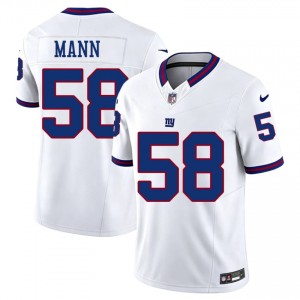 #58 Ben Mann Big Blue Men Classic Football Embroidery Jersey - Throwback White Edition 27855003