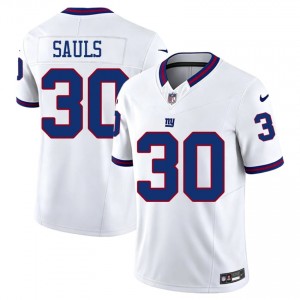 #30 Ben Sauls New York Giants Men Iconic Football Embroidery Jersey - Throwback White Edition 52924728