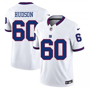 #60 Bryan Hudson NY Giants Men Gameday Football Stitch Jersey - Throwback White Edition 37980019