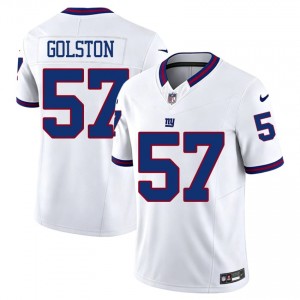#57 Chauncey Golston New York Giants Men NFL Football Stitched Jersey - Throwback White Edition 12005450