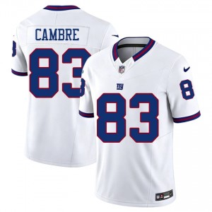 #83 Dalen Cambre NYG Men Essential Football Sewn Jersey - Throwback White Edition 98796443