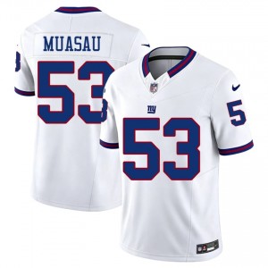 #53 Darius Muasau Big Blue Men Iconic Football Embroidery Jersey - Throwback White Edition 99064448
