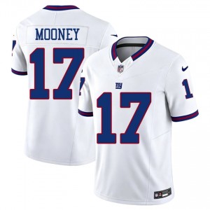 #17 Darnell Mooney NYG Men Player Football Sewn Jersey - Throwback White Edition 31039432