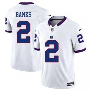 #2 Deonte Banks NY Giants Men Authentic Football Stitch Jersey - Throwback White Edition 31170733